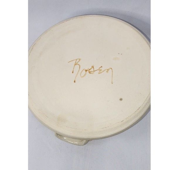 Vintage Handmade Floral Pottery Bowl Ceramic Casserole dish - Picture 4 of 6
